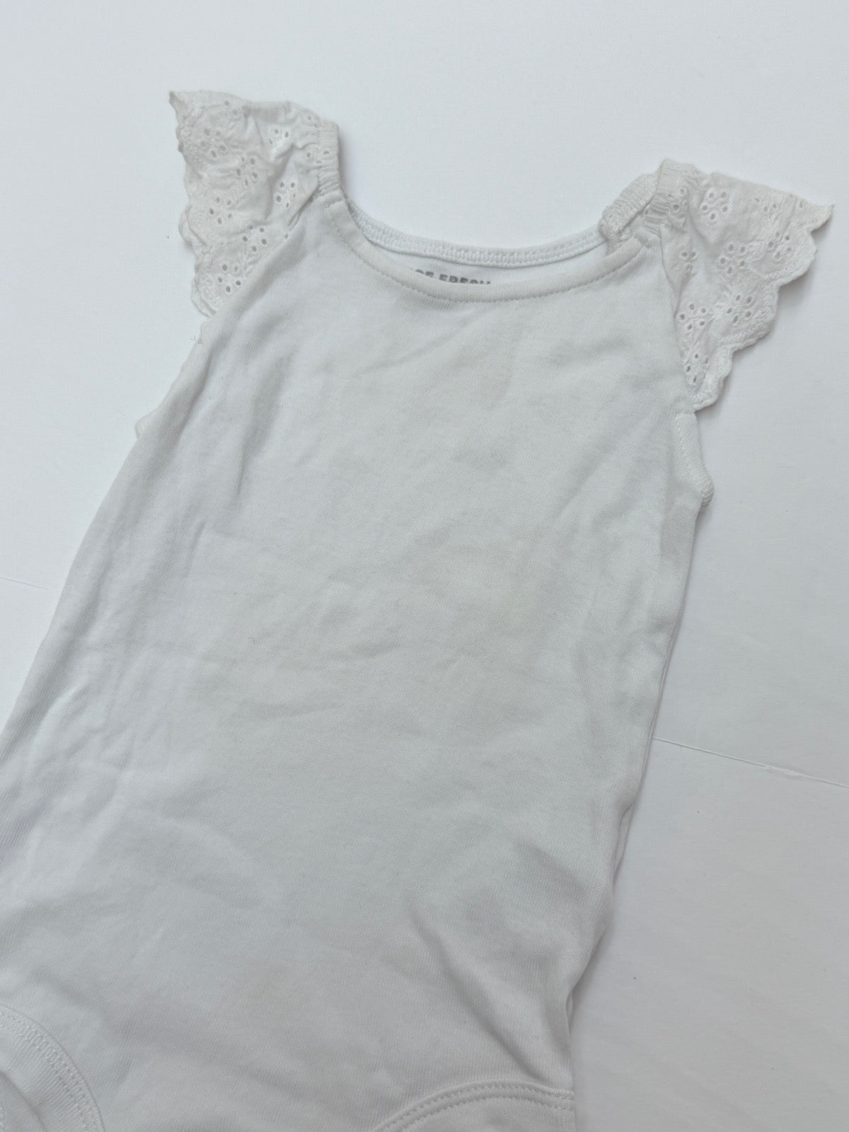 Joe Fresh White Eyelet Lace Bodysuit 3-6M
