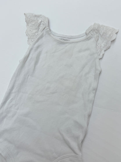 Joe Fresh White Eyelet Lace Bodysuit 3-6M