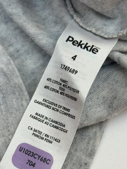 Pekkle Gray Henley T-Shirt Size 4