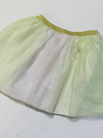 Yellow Tulle Skirt Gold Glitter Waist Size 7/8