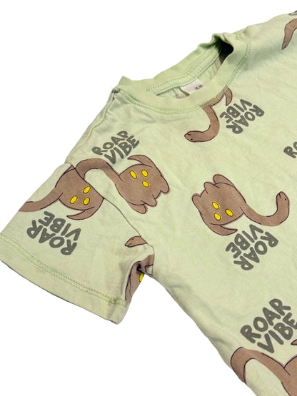 H&M Green Roar Vibe Dinosaur Tee 18M