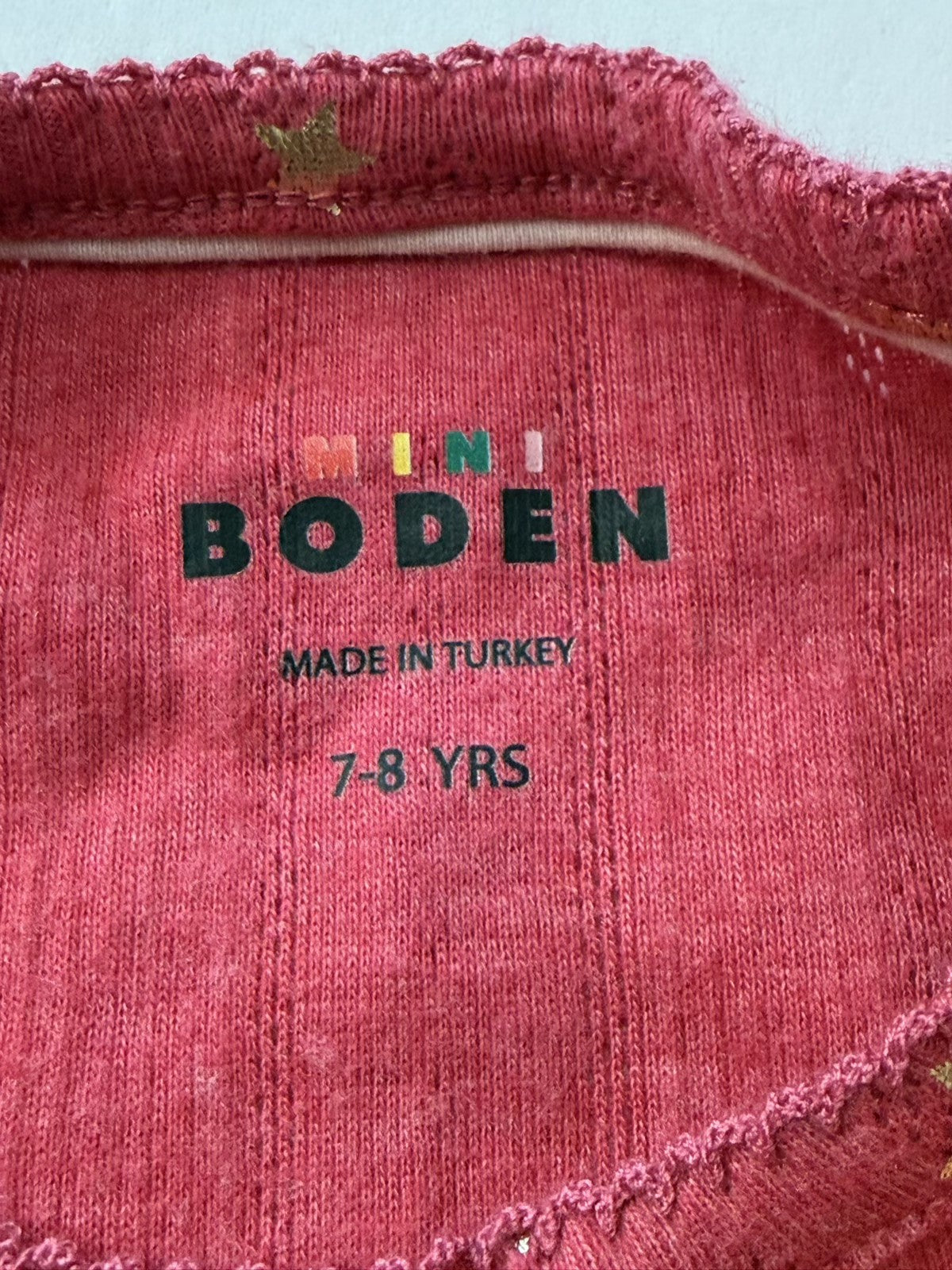 Mini Boden Gold Star Long Sleeve Top 7-8Y