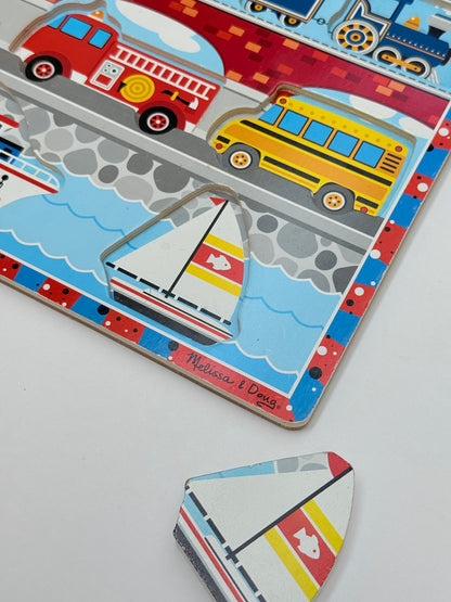 Melissa & Doug Vehicles Chunky Puzzle