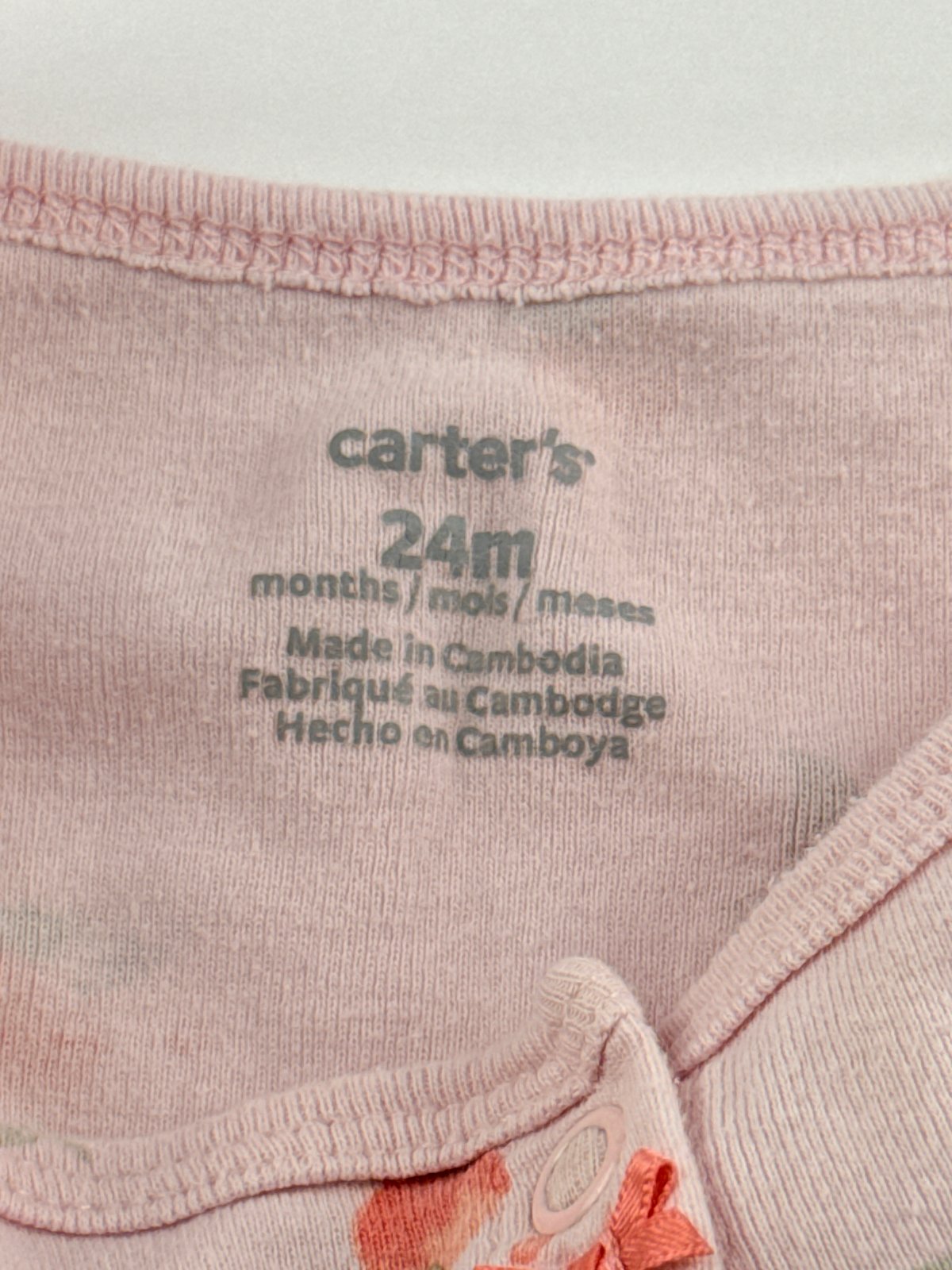 Carter's Peach Print Romper 24M