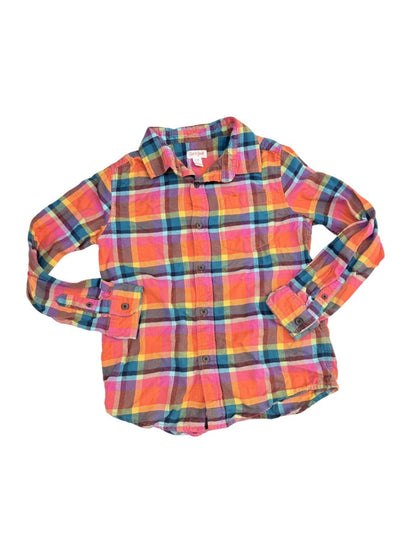 Cat & Jack Plaid Button-Up Shirt Size M (8)