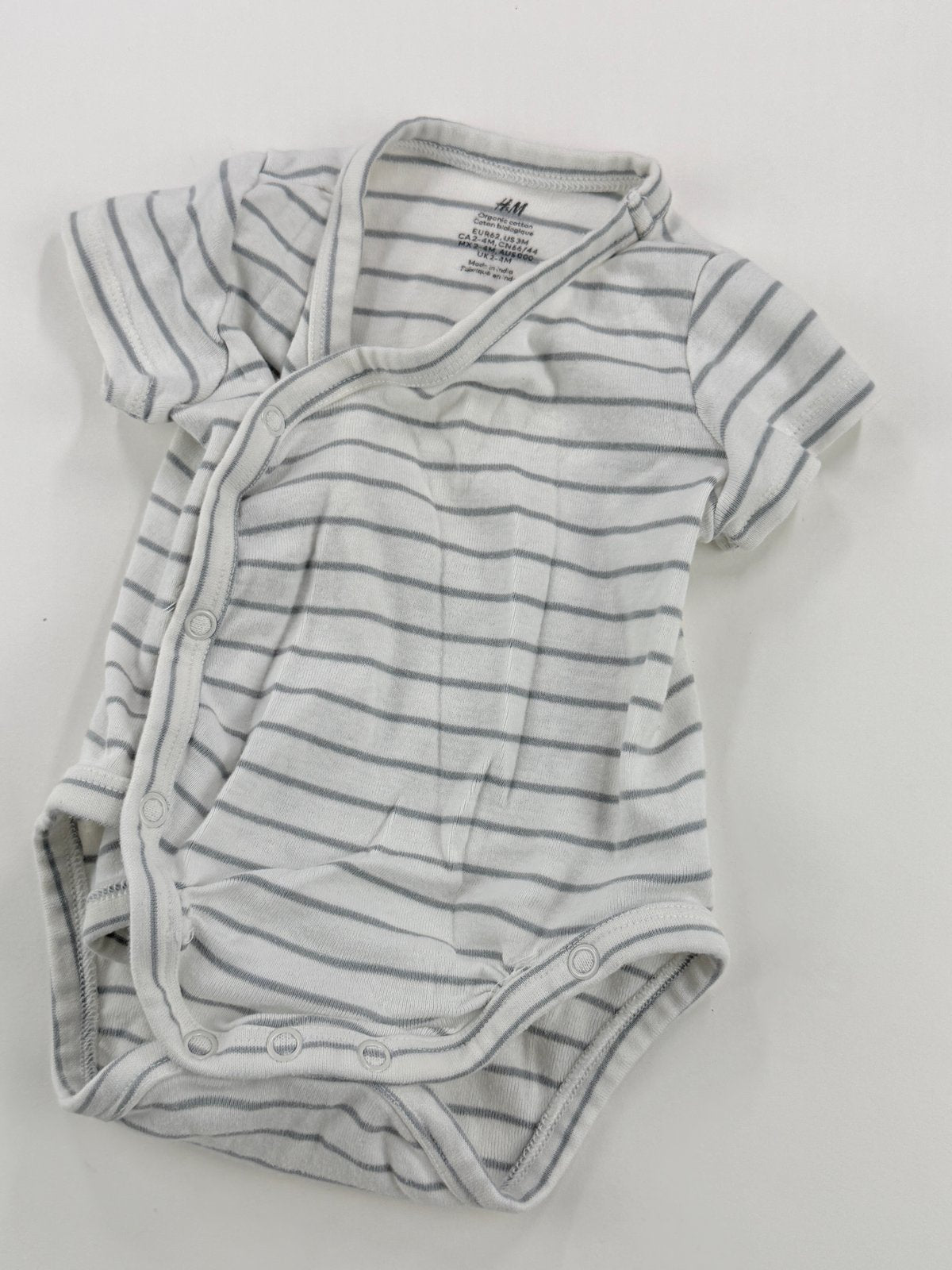 H&M Striped Kimono Bodysuit 3M