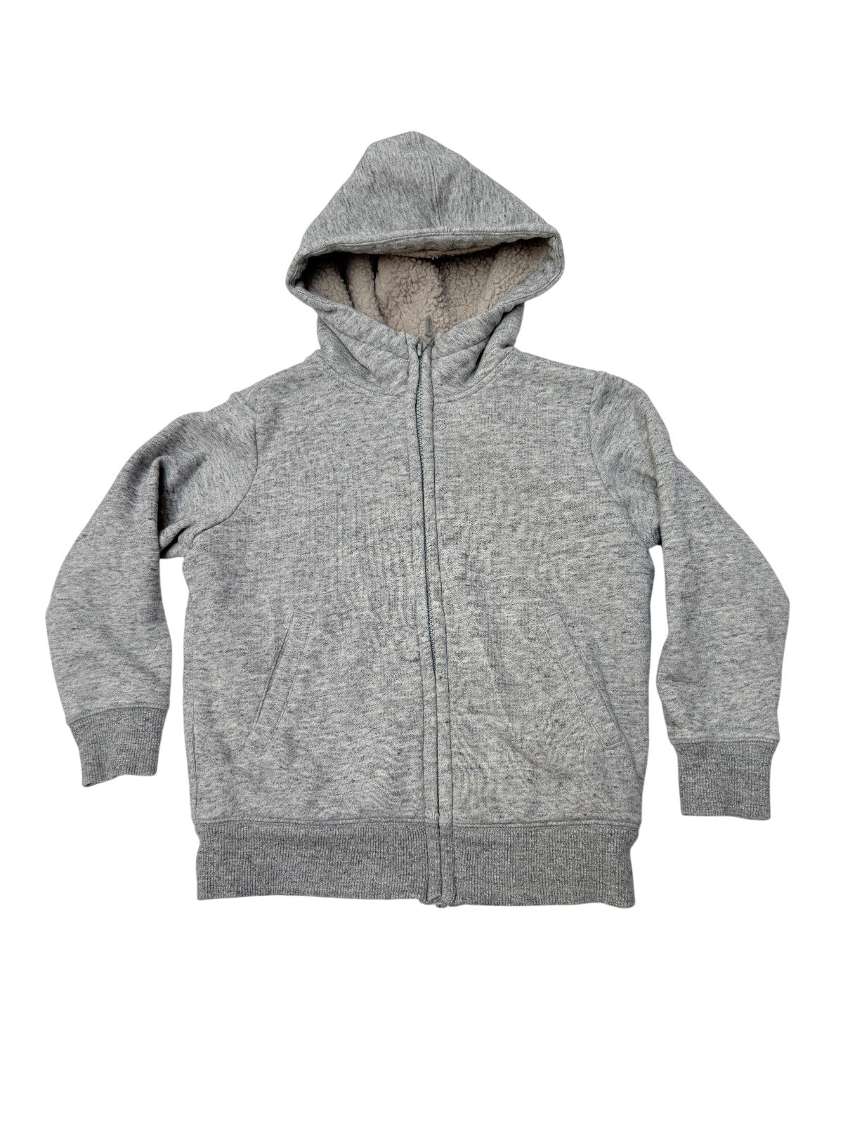 Uniqlo Gray Sherpa-Lined Zip Hoodie 5-6