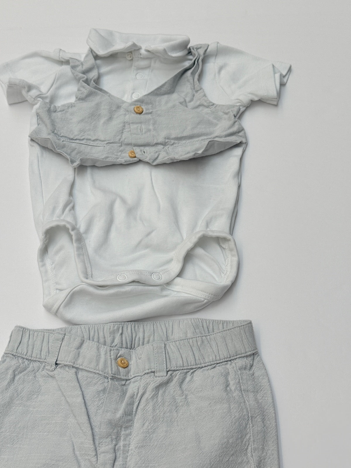 H&M Faux Vest Bodysuit Pants Set 9M
