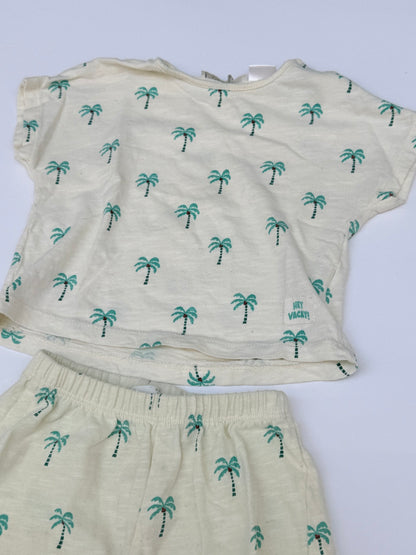 Zara Palm Tree T-Shirt Shorts Set 6-9M