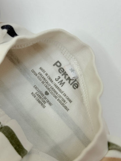Pekkie Striped Airplane Footed Sleeper 3M