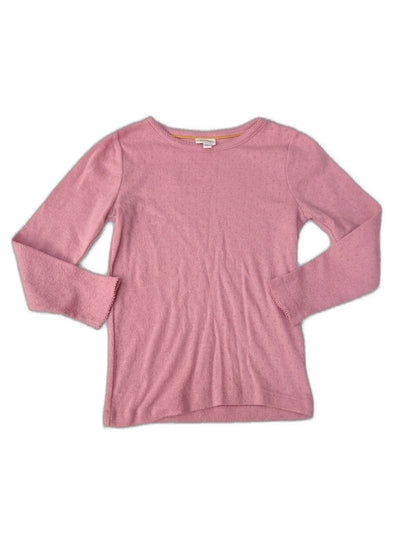 Mini Boden Pink Pointelle Long Sleeve Top 5-6y