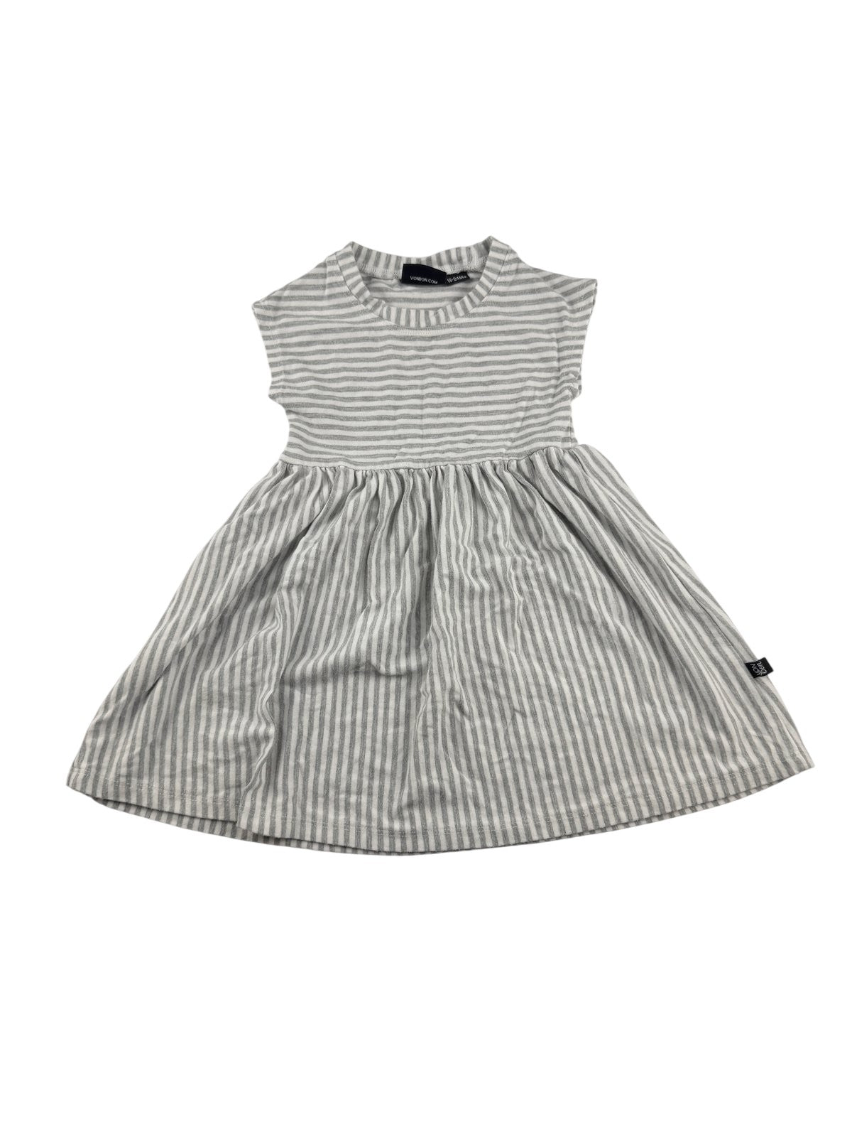 Vonbon Gray Striped Dress 18-24M