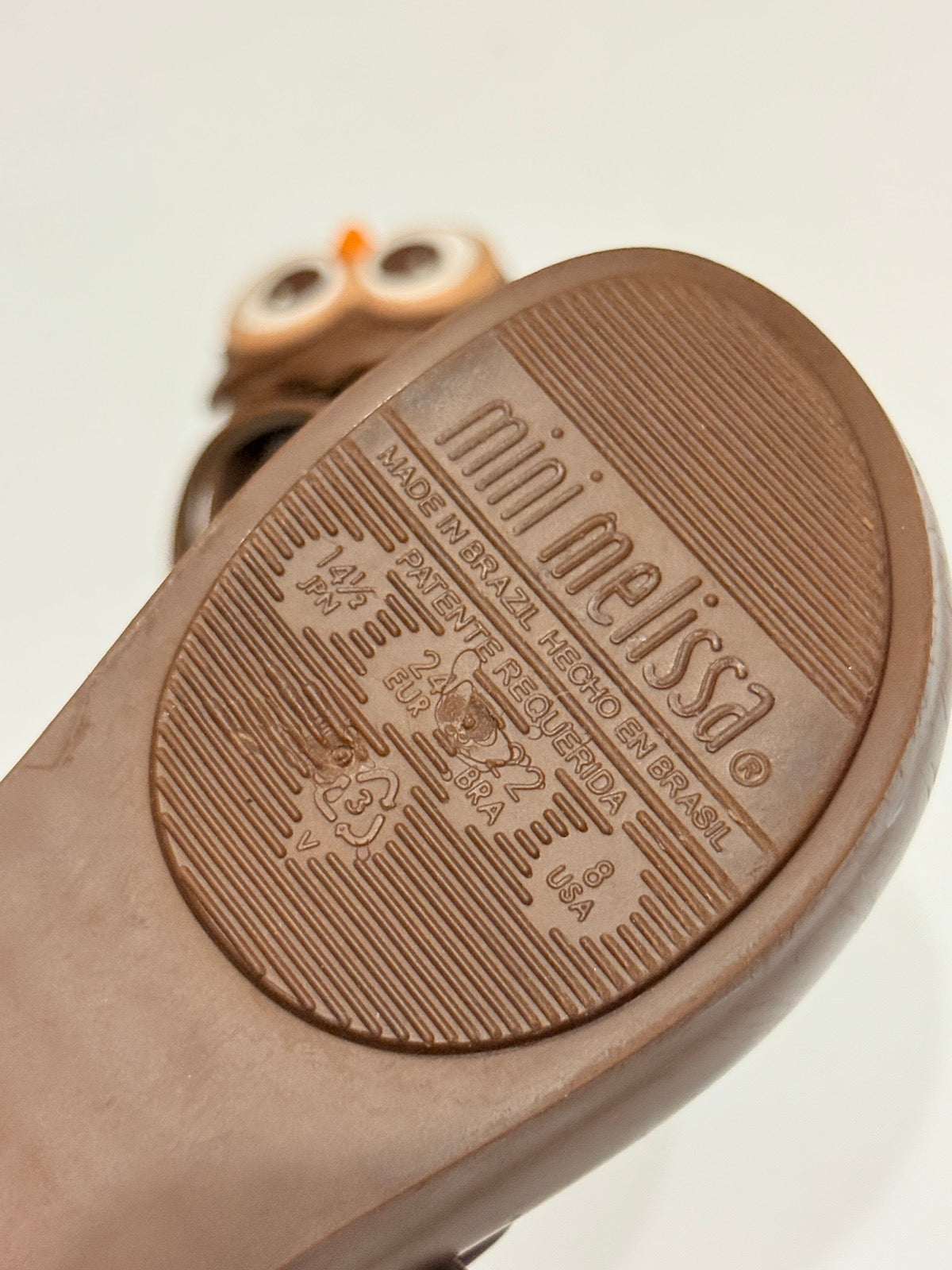 Mini Melissa Owl Mary Jane Jelly Flat Size 8