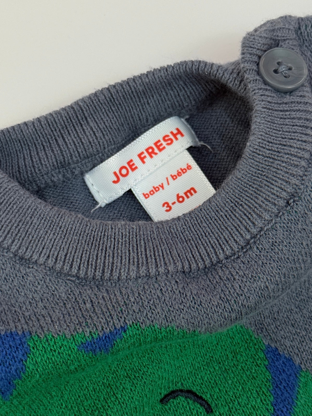 Joe Fresh Dinosaur Knit Sweater 3-6m