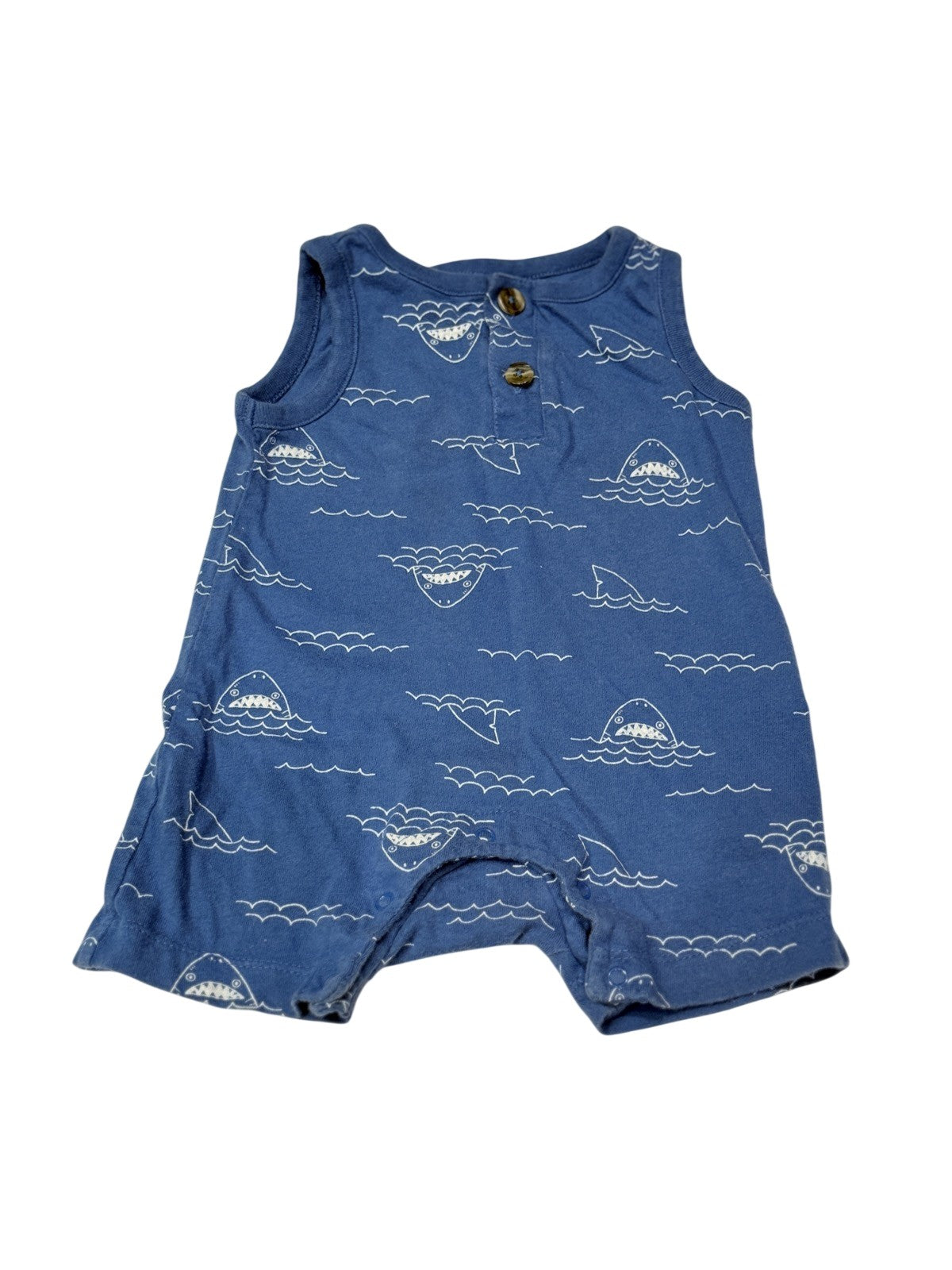 Old Navy Shark Print Romper 3-6M