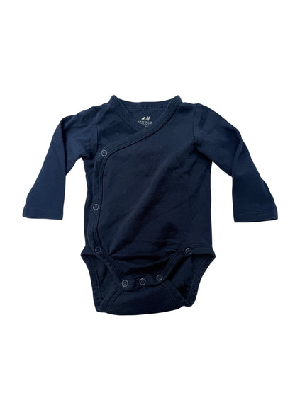 H&M Navy Side-Snap Bodysuit 1-2M