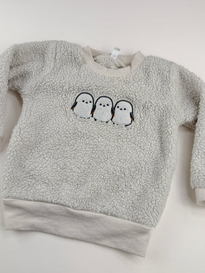 ELFINDOLL Penguin Sherpa Sweatshirt Size 2T