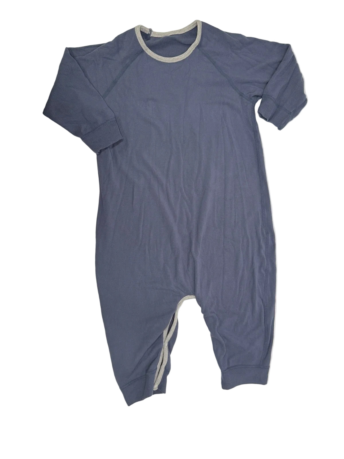 Unknown Blue Ribbed Romper Pajama 3/4T