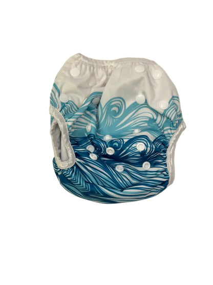 Unknown Ocean Waves Cloth Diaper One Size 8-36lbs
