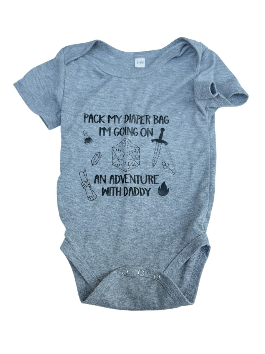 DnD Adventure Diaper Bag Onesie 6-9M