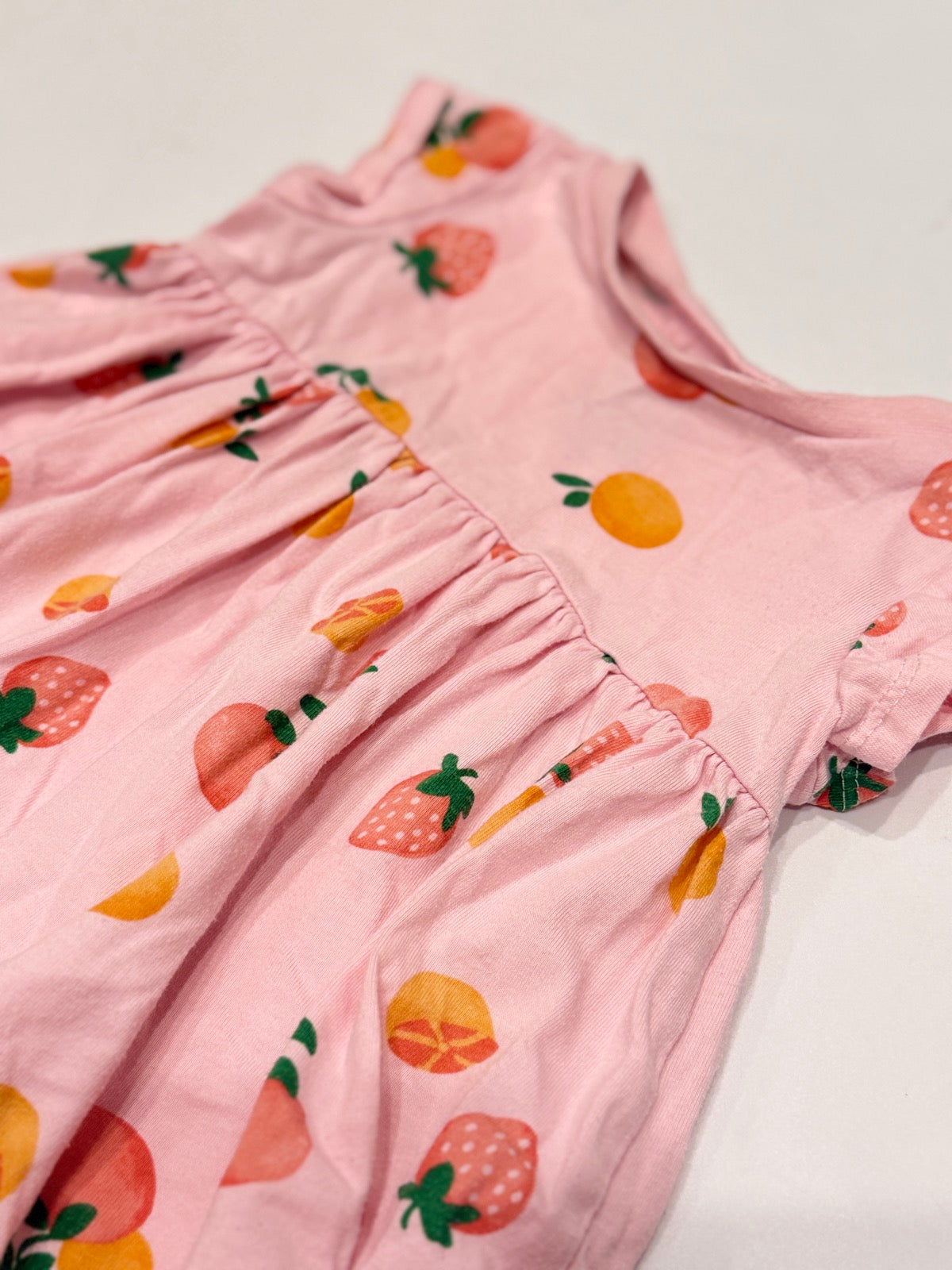 First Impressions Pink Fruit Print Dress 12M