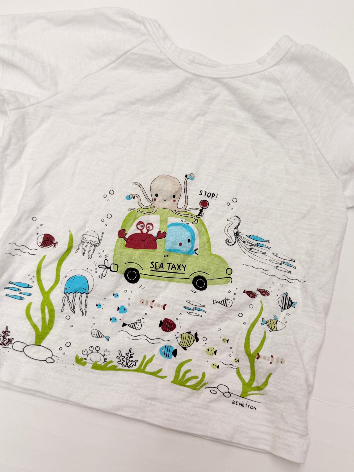 Benetton Sea Taxy Graphic T-Shirt 9-12M