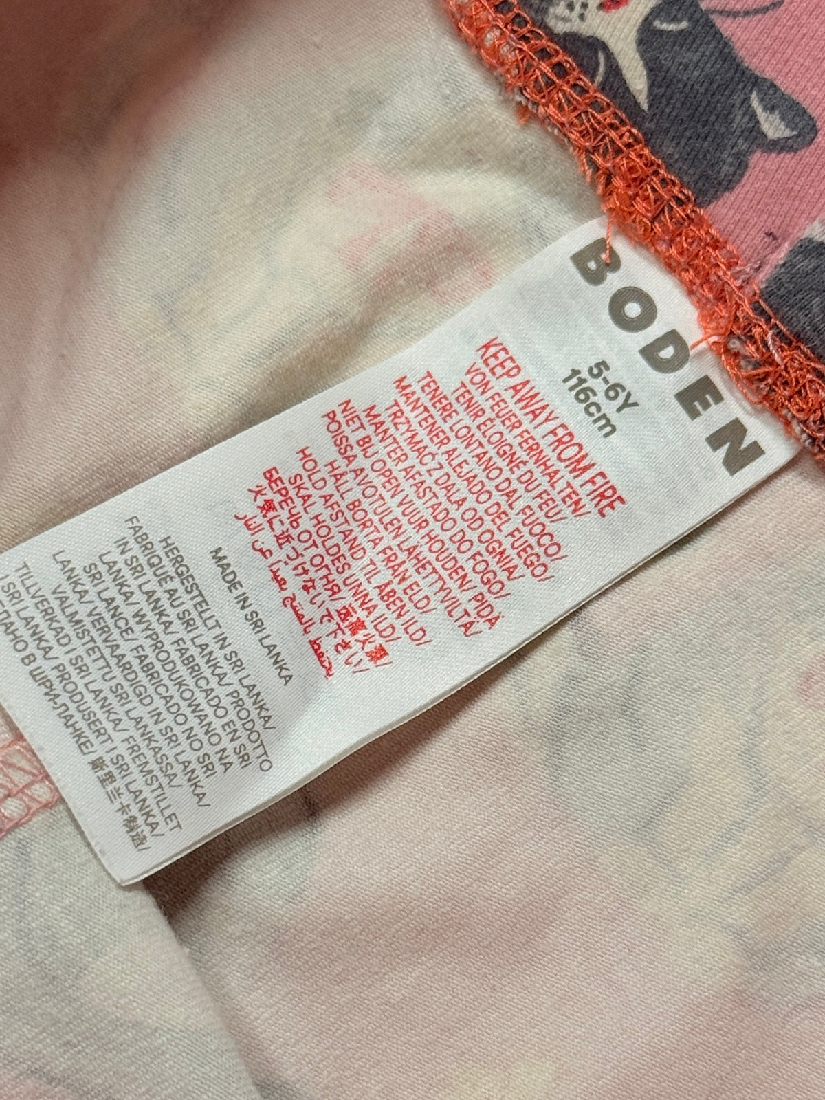 Boden Cat Print Pink Leggings 5-6Y