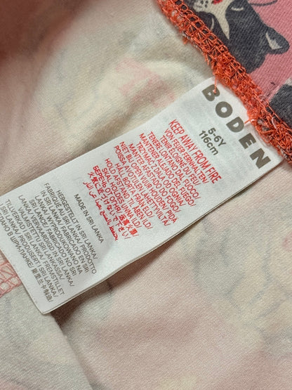 Boden Cat Print Pink Leggings 5-6Y