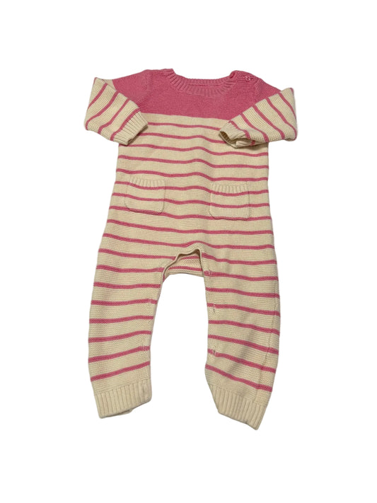 Baby Gap Pink Stripe Knit Romper 12-18m