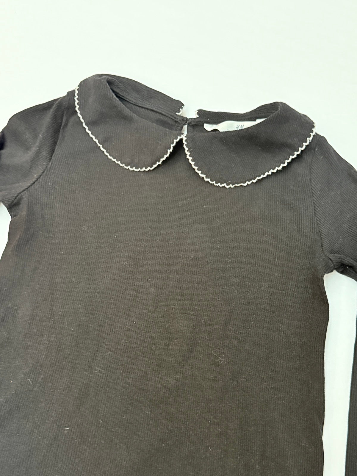 H&M Peter Pan Collar Ribbed Top Size 6-8Y