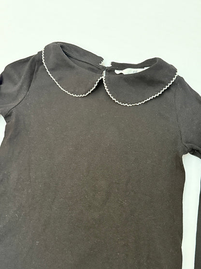 H&M Peter Pan Collar Ribbed Top Size 6-8Y