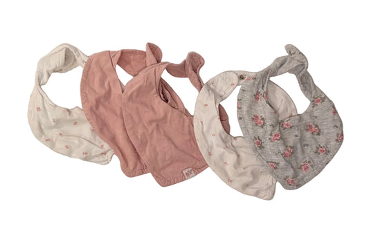 Lot de bavoirs bandana floraux taille unique