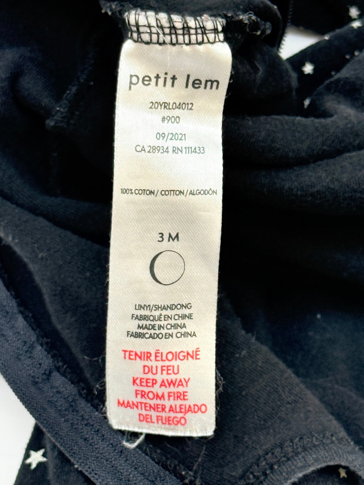 Petit Lem Star Print Footed Sleeper 3M