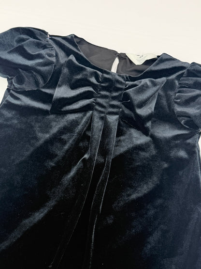 H&M Black Velvet Bow Dress Size 3-4Y