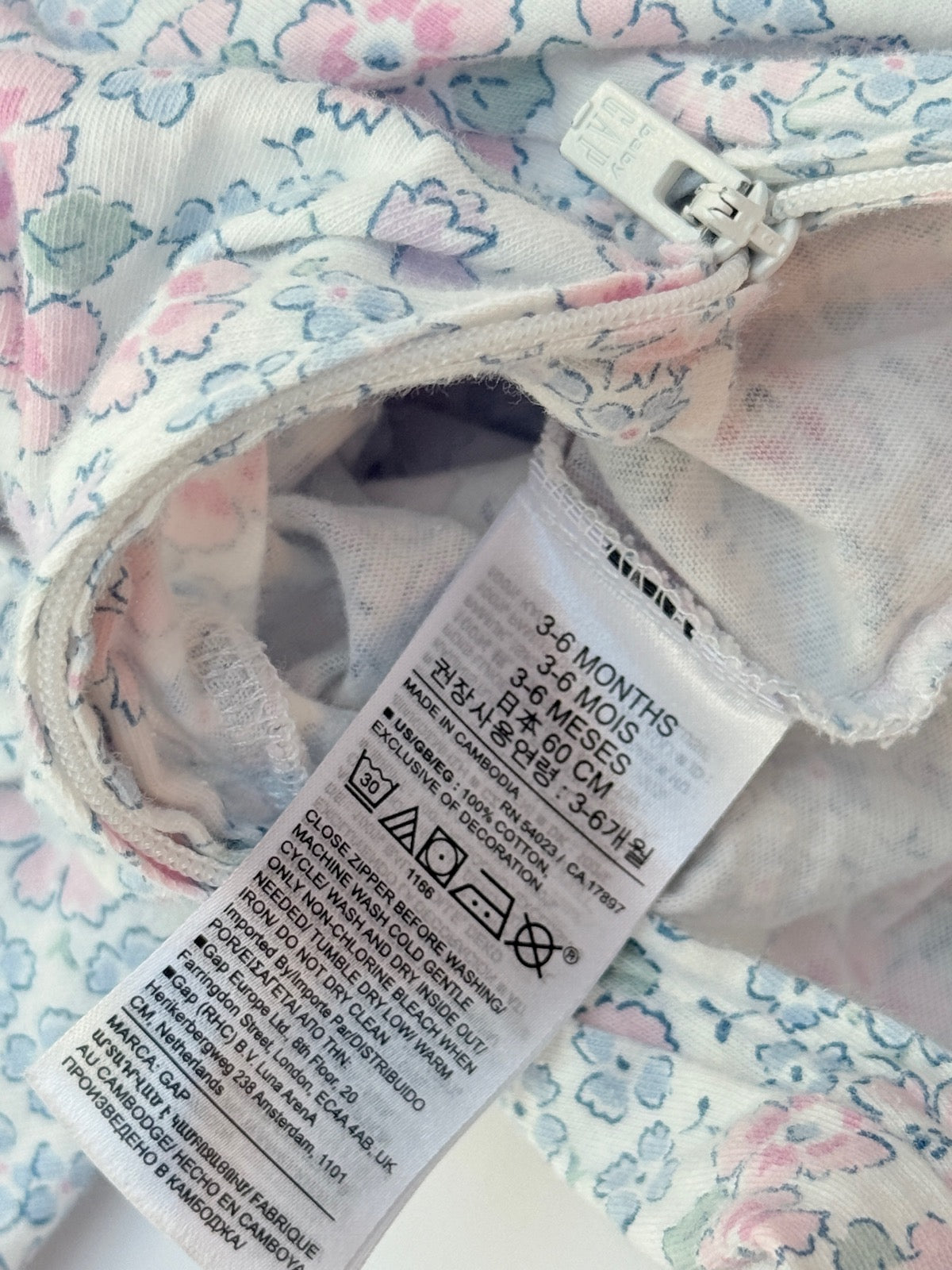 Baby Gap Floral Footed Sleeper 3-6M