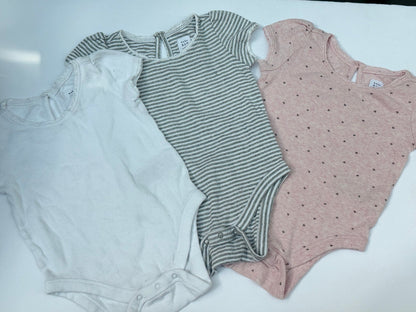 Baby Gap Ribbed Ruffle Bodysuit 3pc Set 12-18M