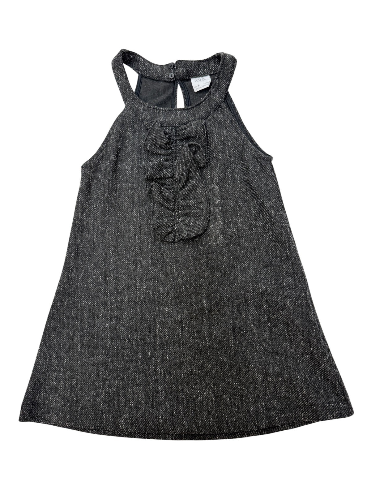 Zara Girls Tweed Ruffle Dress Size 6Y
