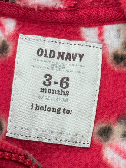 Old Navy Sock Monkey Fleece Hoodie 3-6M