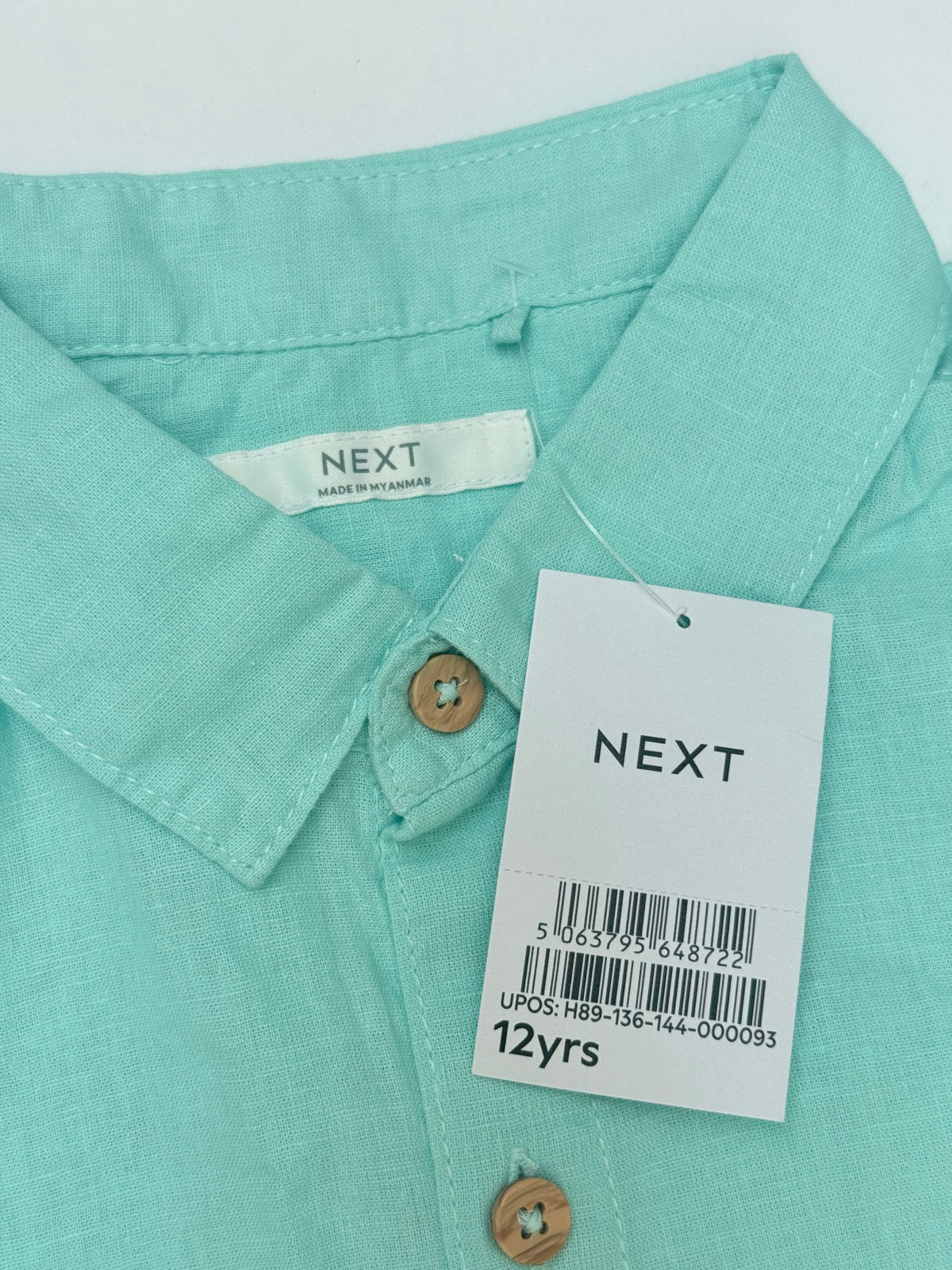 Next Mint Green Linen Shirt 12 Years