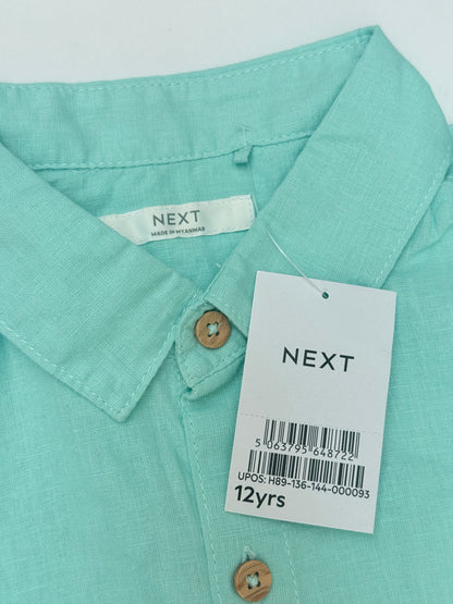 Next Mint Green Linen Shirt 12 Years