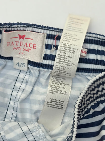 FatFace Navy Stripe Swim Shorts Size 4/5