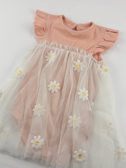 Pink Daisy Tulle Bodysuit 12-18M