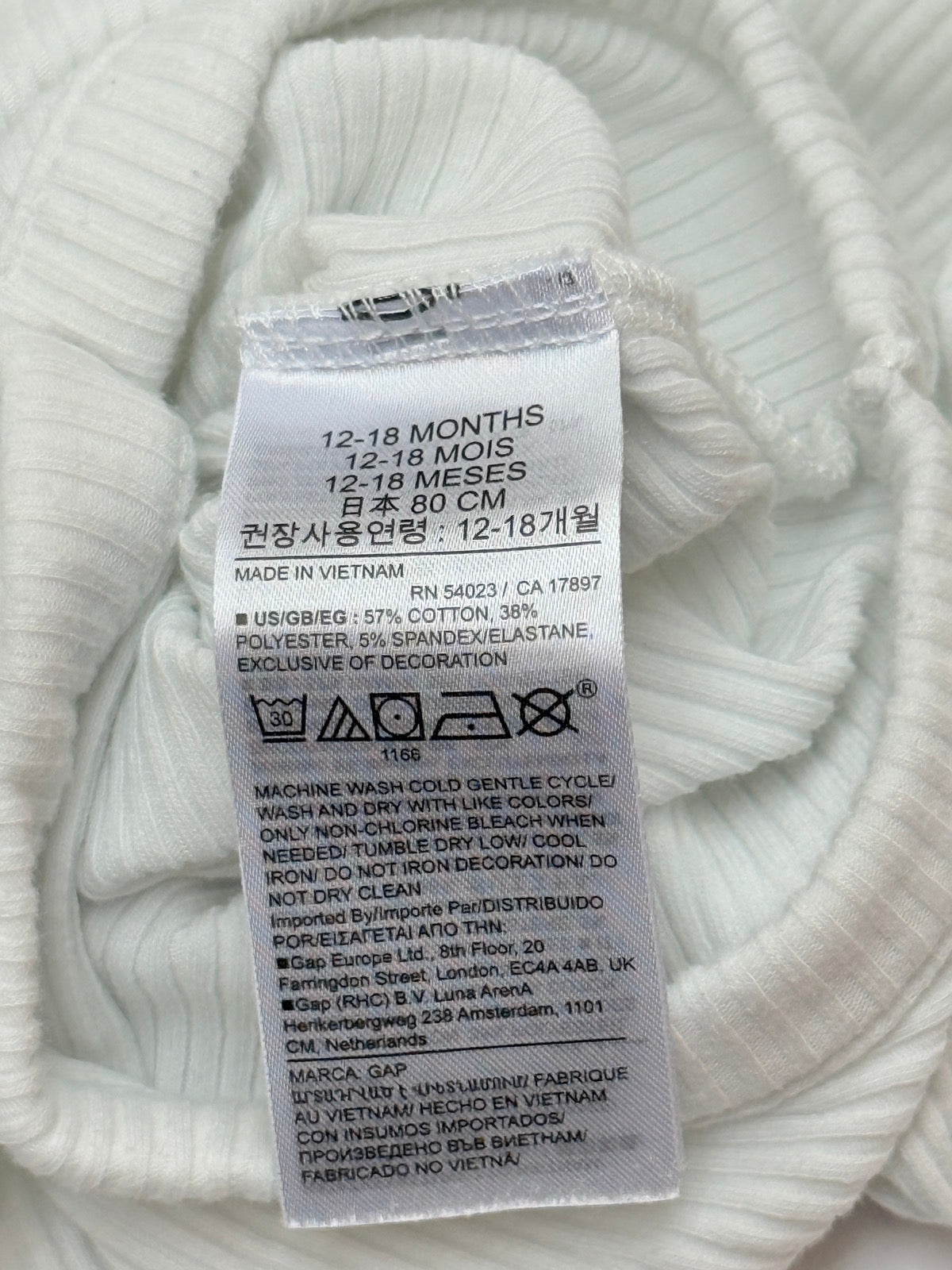 Baby Gap Ribbed Pocket Bodysuit 12-18M