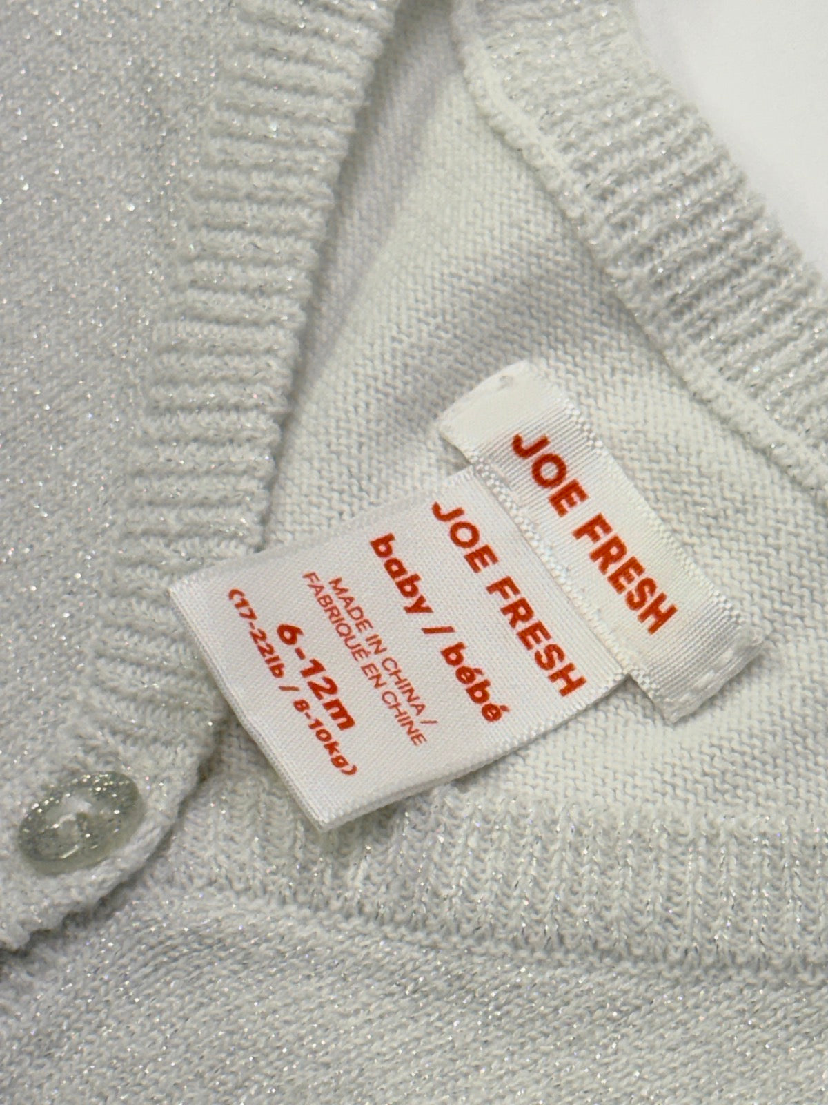 Gilet chatoyant argenté Joe Fresh 6-12 mois