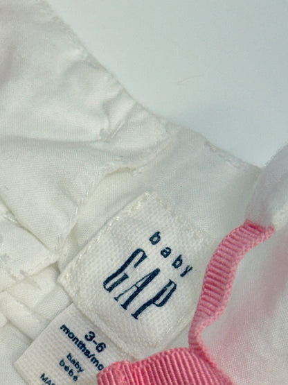Baby Gap White Embroidered Dot Romper Dress 3-6m