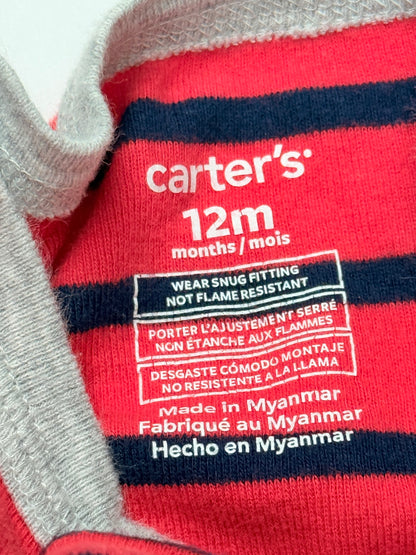 Carter's Sloth Striped Footed Sleeper 12M