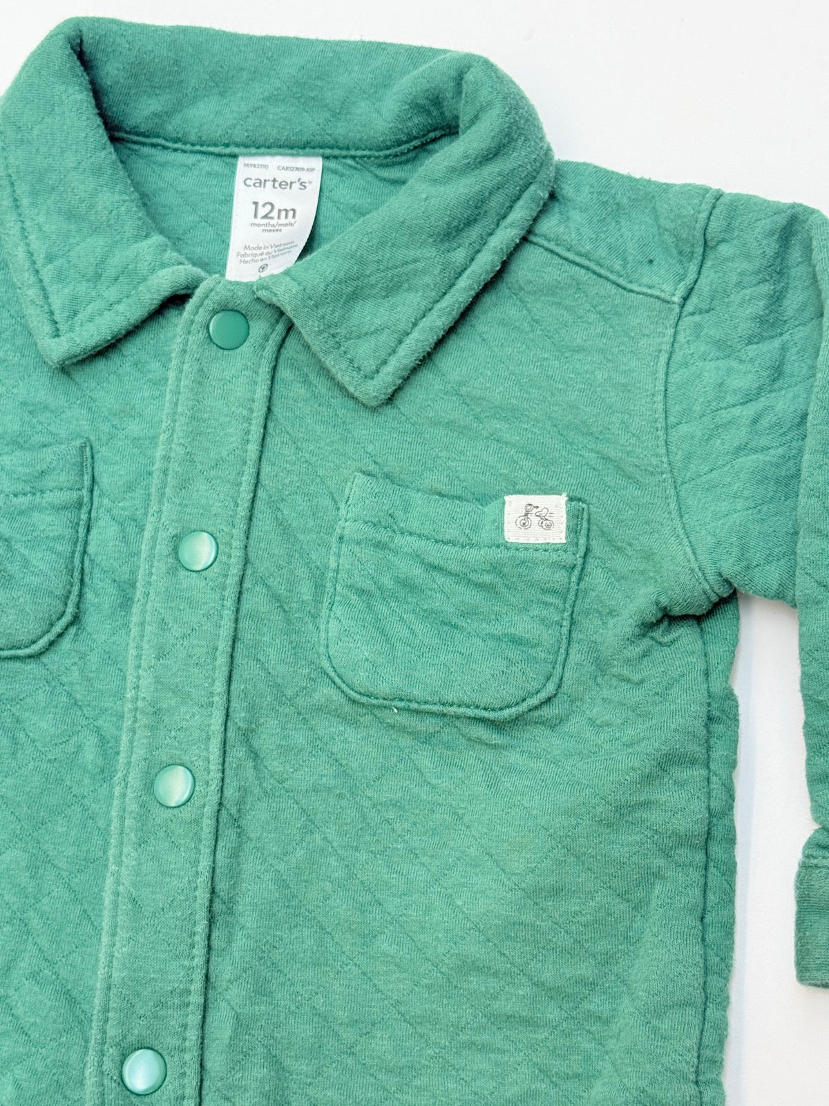 Carter's Green Quilted Shirt 12M