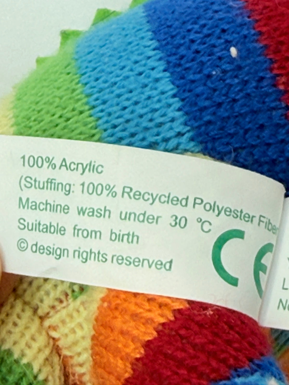Best Years Knitted Rainbow Dinosaur Toy