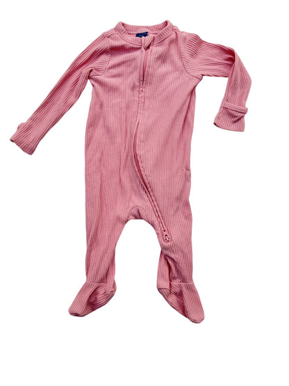 Old Navy Pink Ribbed Zip Sleeper 0-3M