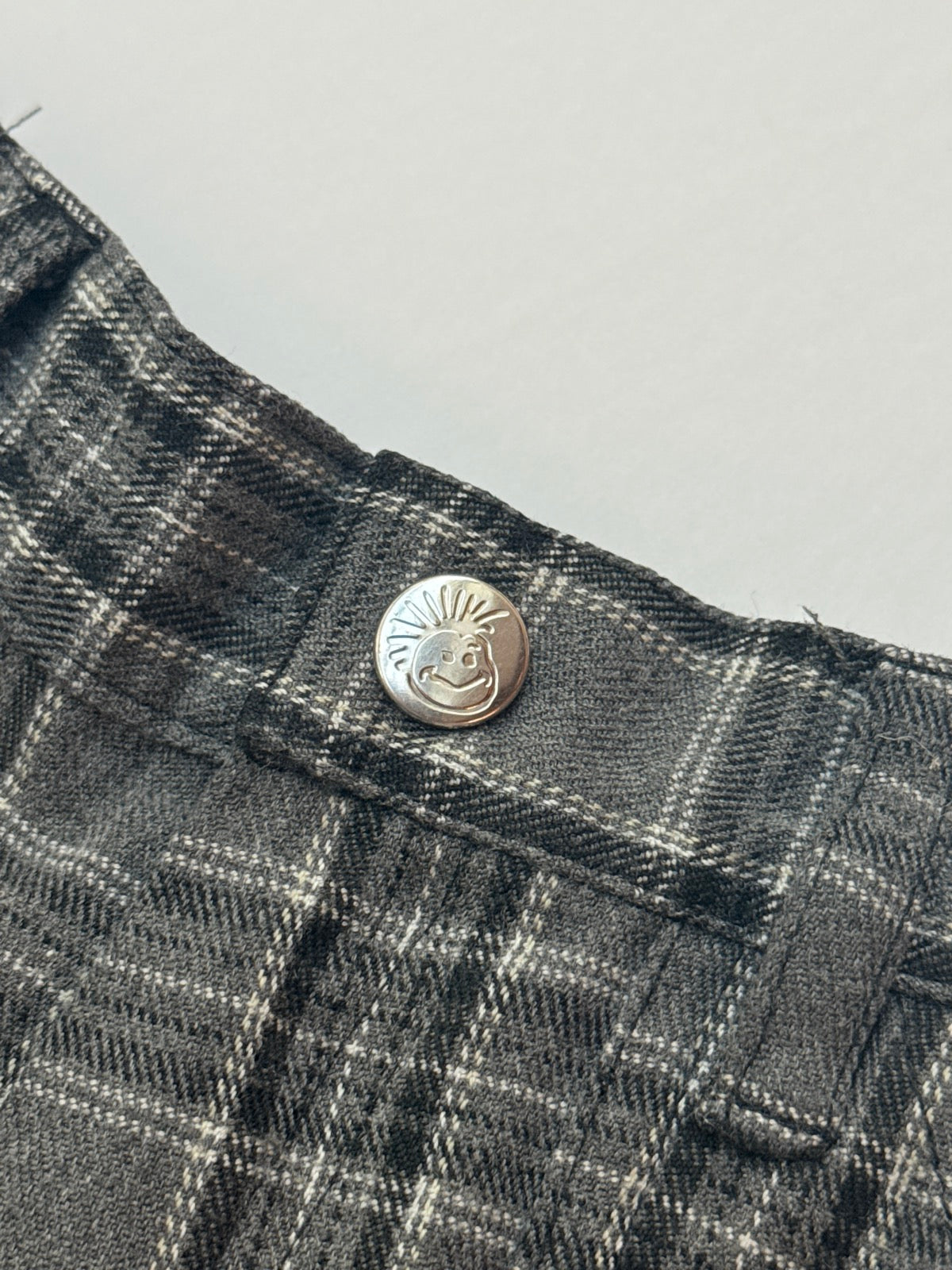 Knuckleheads Gray Plaid Shorts 9-12M